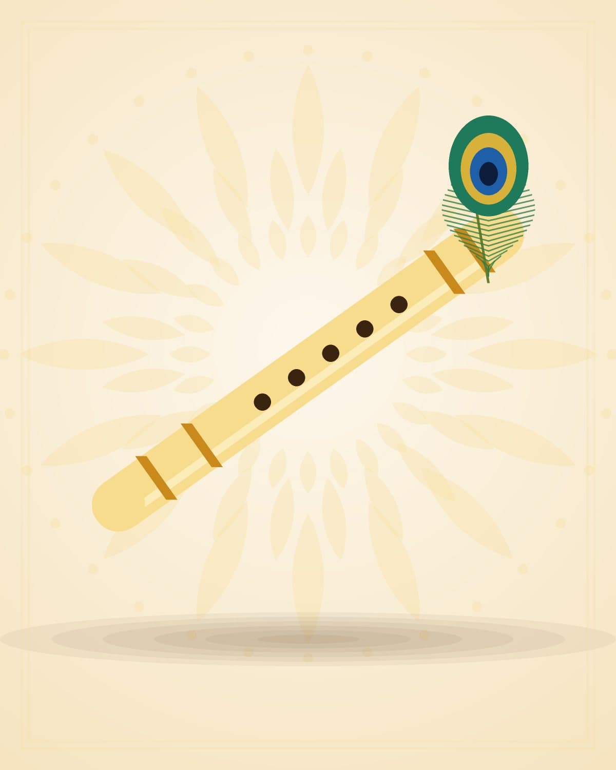 Golden Basuri (Flute) for Krishna